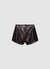 Shorts in Lederoptik mit Schlangenprint