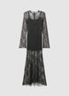 Langes Spitzenkleid mit Unterkleid - S