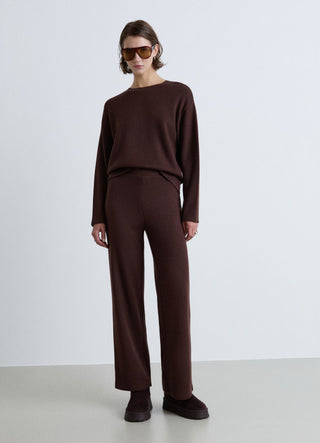 Soft solid-colour palazzo trousers