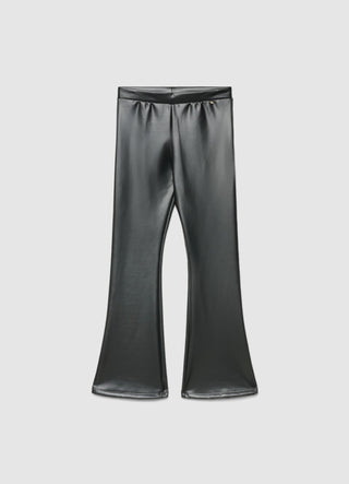Leggings a zampa effetto pelle