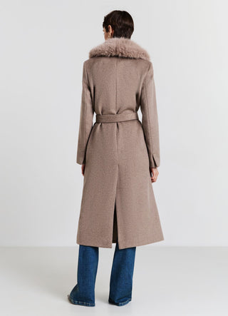 Faux fur collar coat