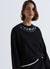 Sweatshirt with rhinestone embellishments