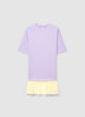 T-Shirt-Kleid mit Spitzenvolant - XS