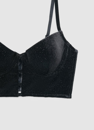 Bustier aus samt mit schimmerndem Effekt
