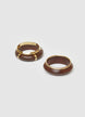 Pack 4 bracciali rigidi bicolore - TU
