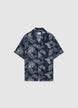 Camicia bowling con stampa fogliame - S