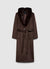 Cappotto lungo con collo effetto pelo e cintura