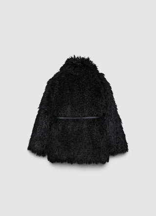 Cappotto midi effetto pelo con cintura