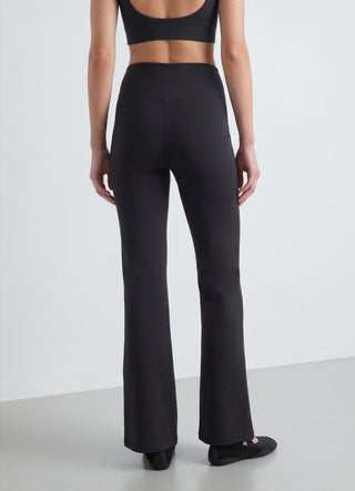 Flared solid-colour leggings
