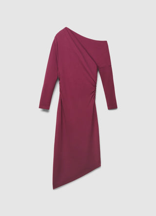Ein-Schulter-Kleid mit Raffung
