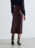 Longuette leather-effect skirt with slit