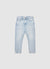 Cropped jeans with a washed-out effect