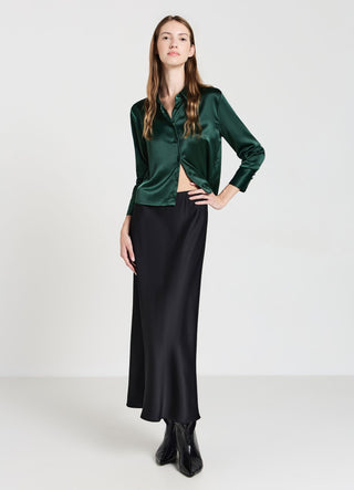 Camicia crop simil satin