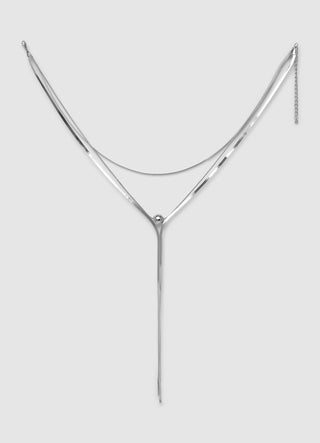 Collana lunga a tre fili con sfera