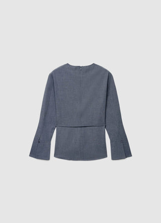 Bluza s okruglim izrezom i remenom u struku