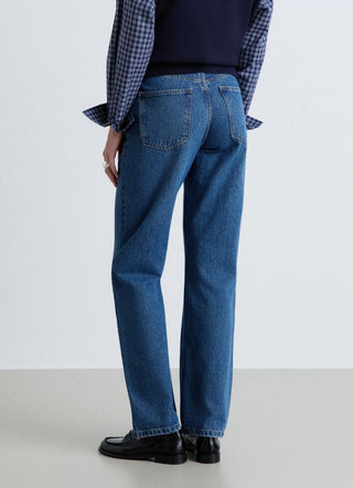High-waisted straight jeans