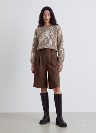 Shorts bermuda unis avec pinces