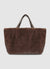 Rectangular faux fur shopper with quilted pouch