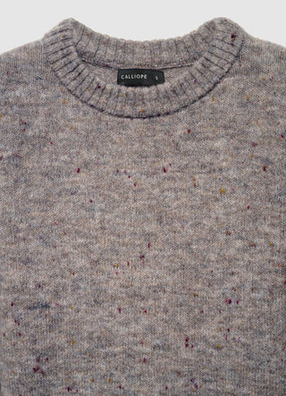 Crew neck jumper with dotted pattern