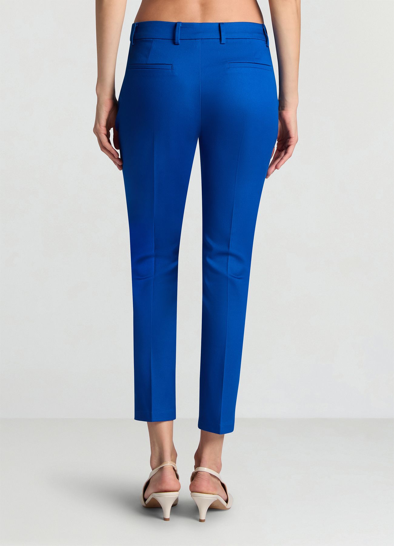 cobalt blue cigarette trousers Cigarette trousers in cotton sateen – Calliope