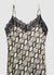 Abito sottoveste con pizzo e stampa animalier