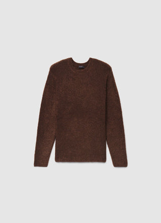 Pull bouclé uni à col rond
