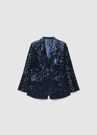 Single-breasted jacket with sequins