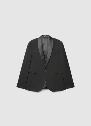 Einreihige Jacke mit Glitzereffekt