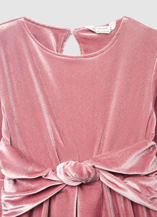 Robe en velours côtelé avec nœud