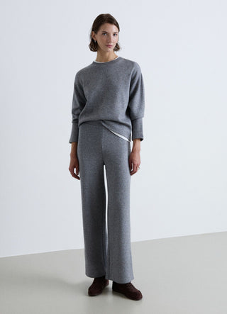 Soft solid-colour palazzo trousers