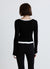 Cardigan with contrast edges and ruffle detailing
