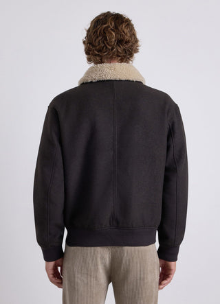 Giubbotto con colletto sherpa e zip