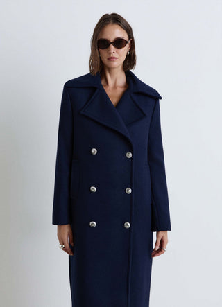 Cappotto doppiopetto con bottoni gioiello