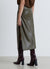 Longuette leather-effect skirt with slit
