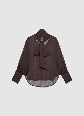 Blouse with sash belt