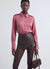 Camicia crop similsatin tinta unita