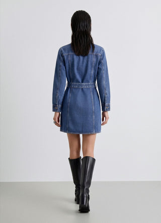 Abito chemisier in denim con cintura