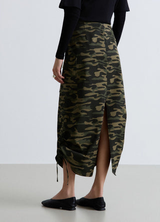 Gonna cargo lunga con stampa camouflage