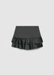 Shorts-jupe en simil satin avec volants - XS
