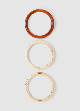 Pack of 3 round rigid bracelets