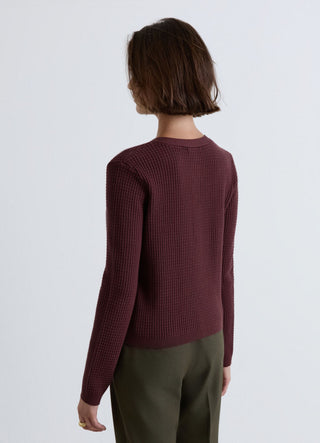 Cardigan en nid d'abeille avec boutons bijoux