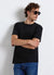 T-shirt uni avec col rond texturé