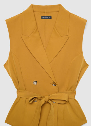 Robe avec corsage gilet et jupe plissée