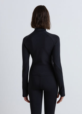 Zip-up sweatshirt with high collar