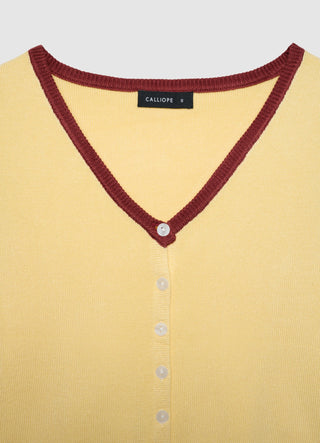 Top with buttons and contrasting trims