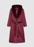 Cappotto lungo con collo in pelliccia sintetica e cintura