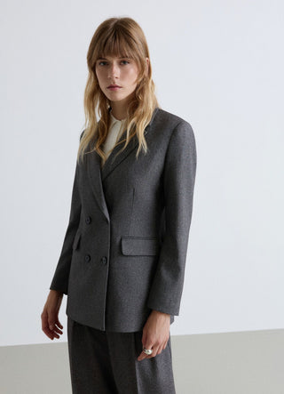 Solid-colour double-breasted jacket