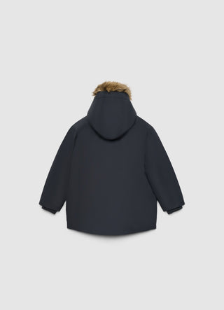 Veste matelassée avec capuche et bordure en fausse fourrure