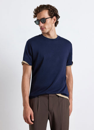 Uni-Farbener Rundhalsausschnitt T-Shirt