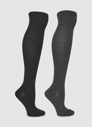 Pack of 2 plain ribbed ankle socks